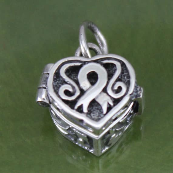 Bewusstsein Band Herz Gebetsbox Anhänger, Medaillon, Charm Inspirational Schmuck, Survivor Arpr007 Bewusstsein Band Herz Gebetsbox Anhänger, Medaillon, Charm Inspirational Schmuck, Survivor Arpr007 von SilverCharmsInc