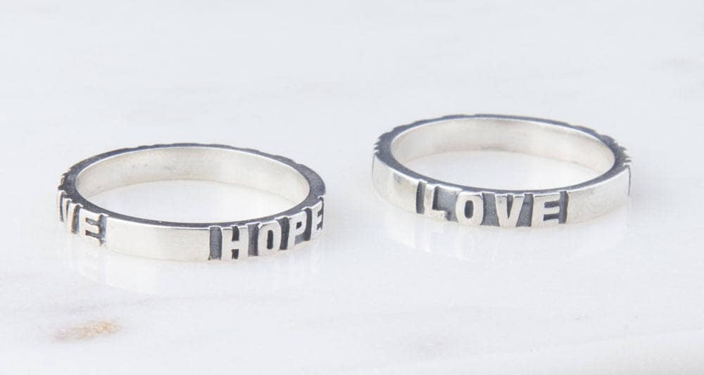 Glaube, Liebe, Hoffnung, Sterling Silber Band Ring - Inspirierendes Wort Glaube, Liebe, Hoffnung, Sterling Silber Band Ring - Inspirierendes Wort von SilverCharmsInc