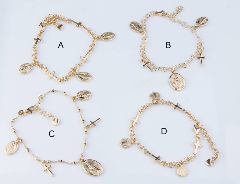 Jungfrau Maria Oder Saint Benedict Gold Vergoldet Über Sterling Silber Charm Armband, Baumeln Charms Ostergeschenk, Stapelbare cm246R Jungfrau Maria Oder Saint Benedict Gold Vergoldet Über Sterling Silber Charm Armband, Baumeln Charms Ostergeschenk, Stapelbare cm246R von SilverCharmsInc