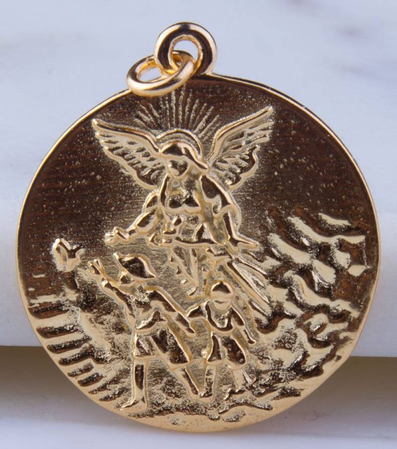 Schutzengelscheibe, Schutzengel-Anhängerscheibe, Sterling Silber Vergoldet - Vc47 Schutzengelscheibe, Schutzengel-Anhängerscheibe, Sterling Silber Vergoldet - Vc47 von SilverCharmsInc