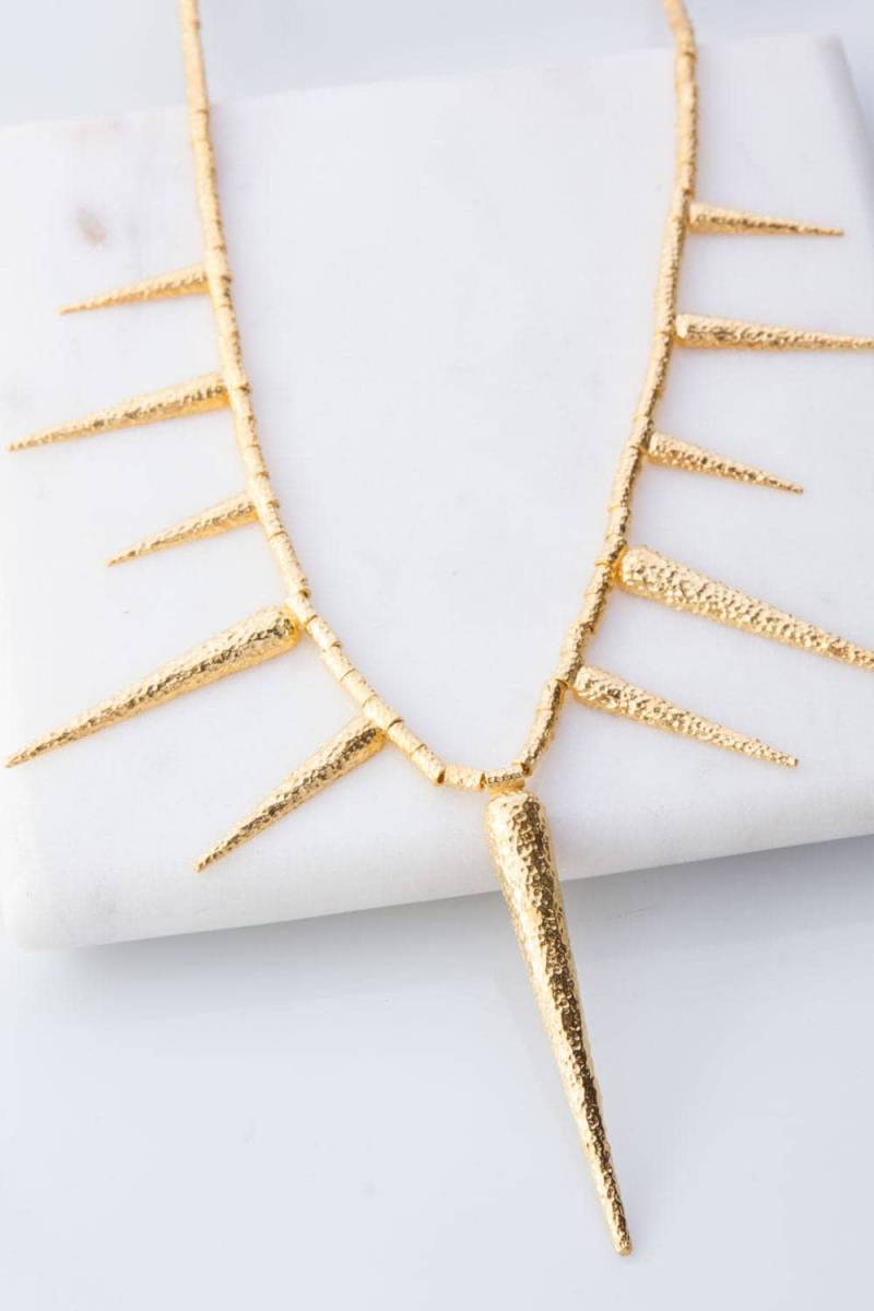 Vermeil Spike Halskette, Statement-Vermeil-Halskette, Edgy Spike-Halskette, Kette, Spitze Spike-Gold-Halskette Evn16 Vermeil Spike Halskette, Statement-Vermeil-Halskette, Edgy Spike-Halskette, Kette, Spitze Spike-Gold-Halskette Evn16 von SilverCharmsInc