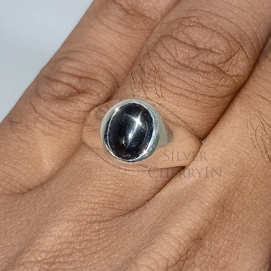 Natürlicher Schwarzer Stern Saphir Ring, 925 Sterling Silber, Brautjungfer Geschenk Sie, Ehering, Für Eigene, Ihn von SilverCherryIN