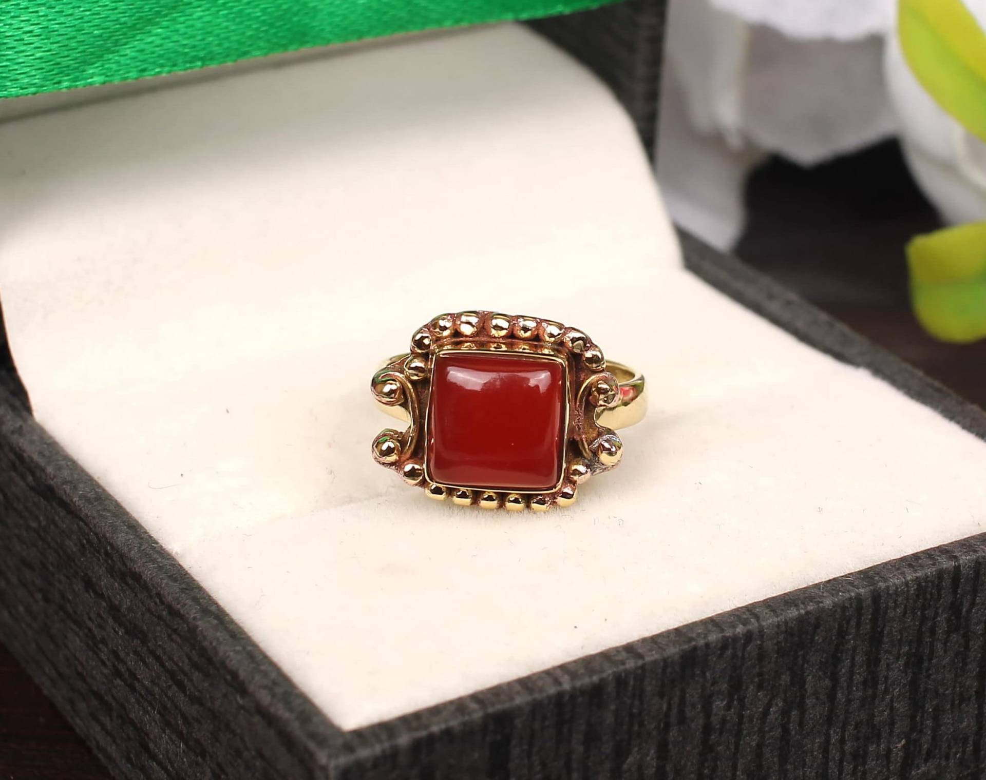 8 X Karneol Ringe, Statement Ehering Schmuck, Schlichter Band Ring, Geschenk Für Frauen, Jahrestag Frau von SilverDesignerRings
