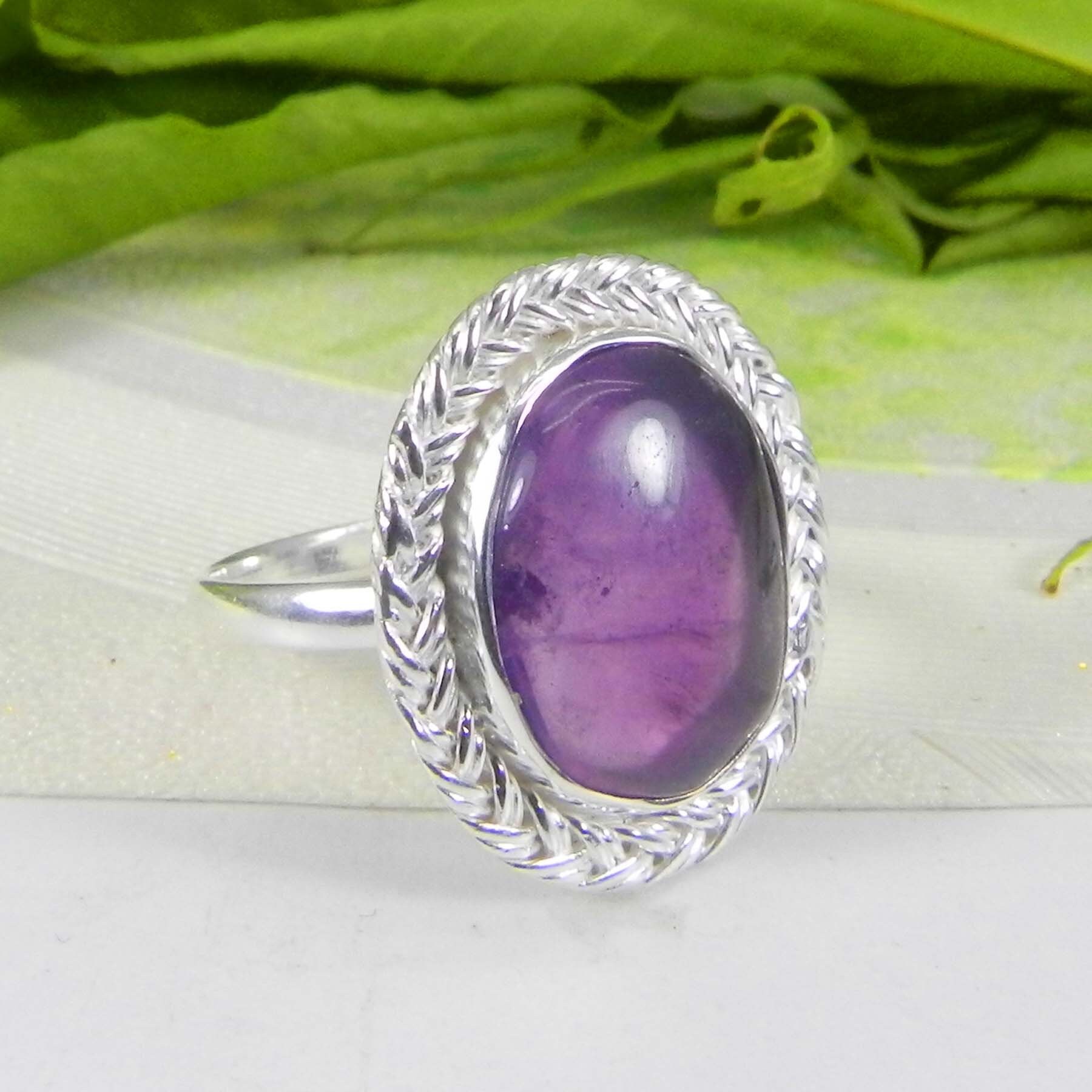 sterling Silber Amethyst Ring Handgemachter Boho Edelstein Ring von SilverDesignerRings