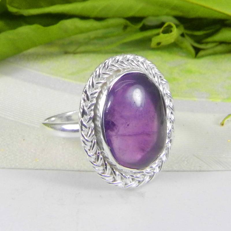 sterling Silber Amethyst Ring Handgemachter Boho Edelstein Ring sterling Silber Amethyst Ring Handgemachter Boho Edelstein Ring von SilverDesignerRings