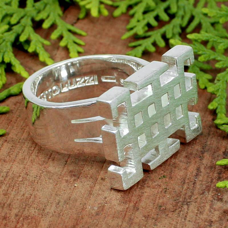 Breite Bandring Aus 925Er Silber Boho Vintage Design von SilverDesignerRings
