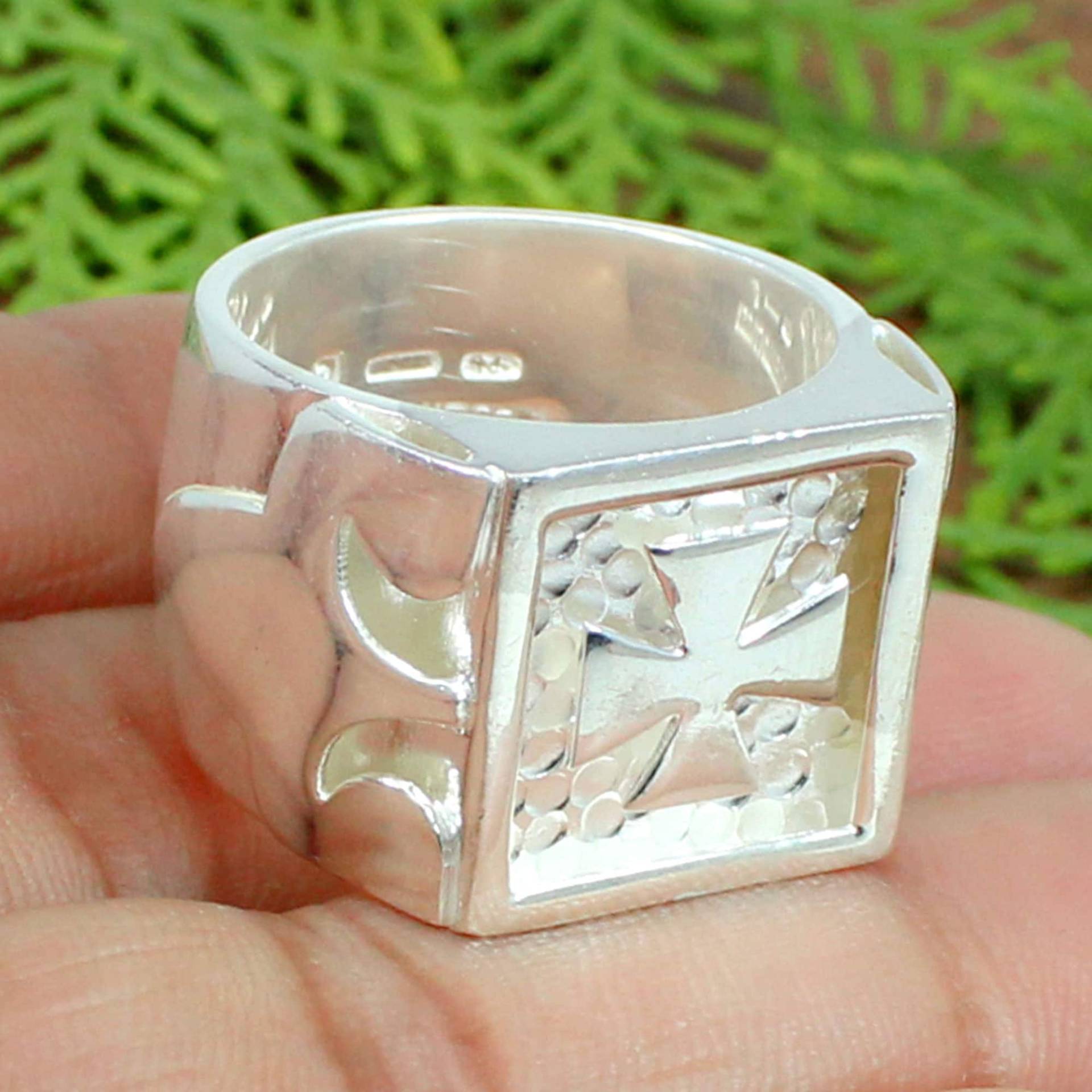 Breiter 925Er Sterlingsilber-Ring Handgemachter Boho-Statement-Ring von SilverDesignerRings