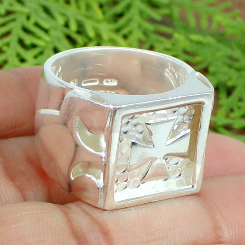 Breiter 925Er Sterlingsilber-Ring Handgemachter Boho-Statement-Ring von SilverDesignerRings