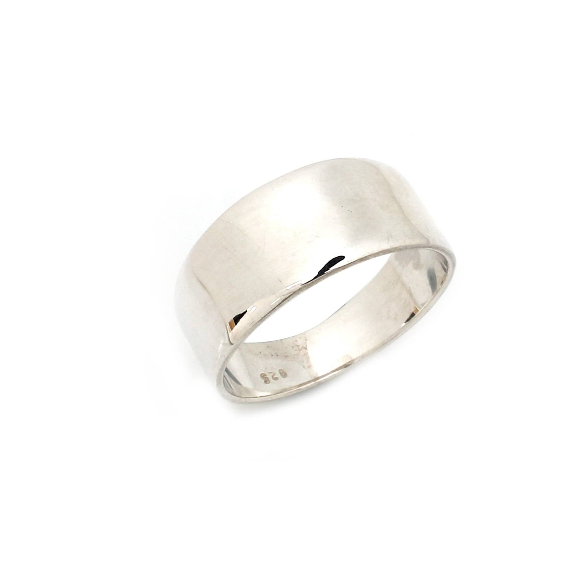 Breiter Band Ring, Sterling Silber Schlichter Damen Daumen Herren Statement Minimalist Ring Schmuck von SilverDesignerRings