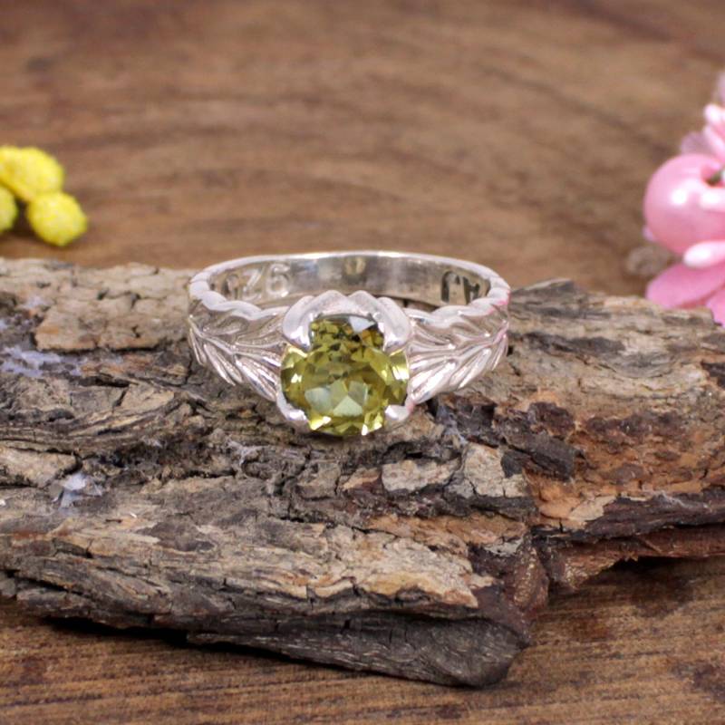 Citrin Ring Handgemachte 925 Sterling Silber, Gelber Edelstein von SilverDesignerRings