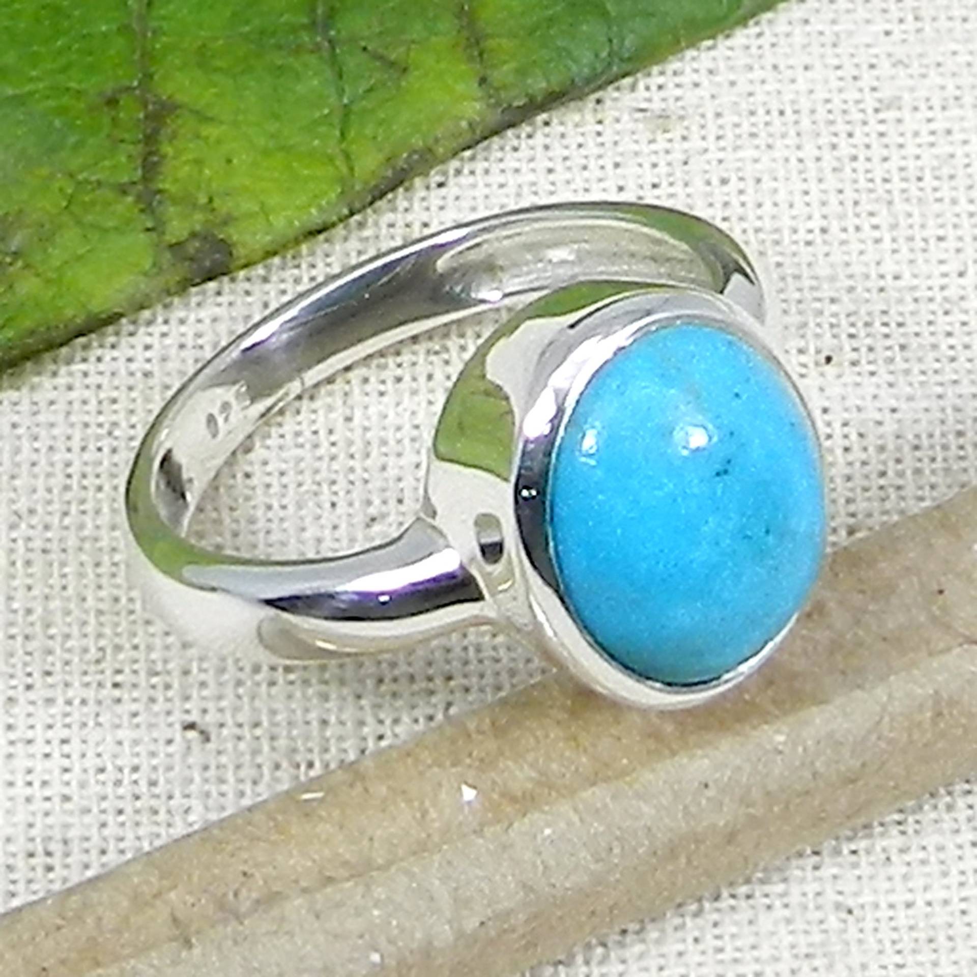 Dornröschen Türkis Ring Oval Sterlingsilber Boho Statement von SilverDesignerRings