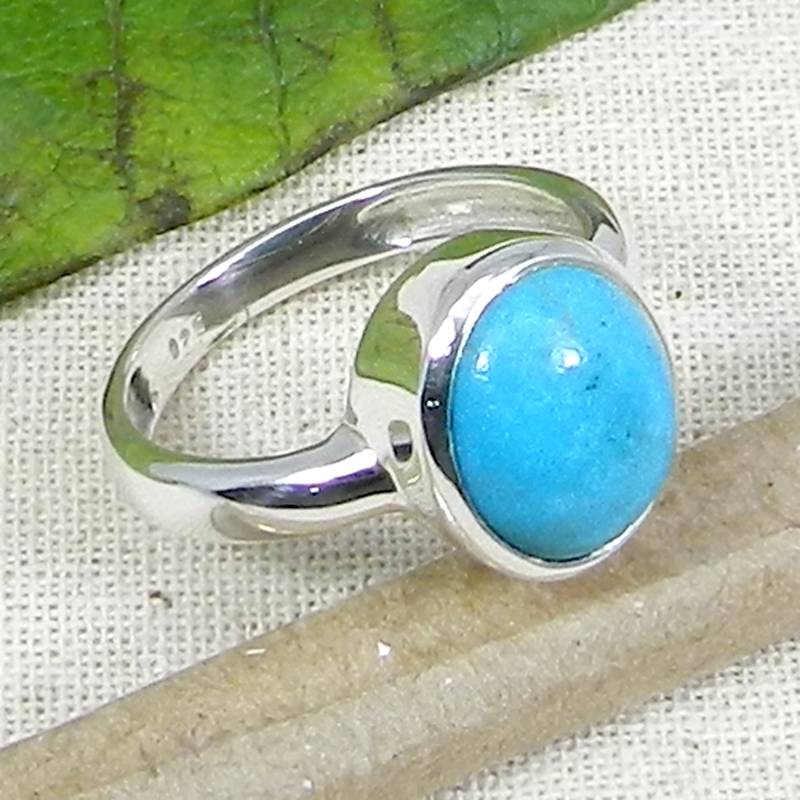Dornröschen Türkis Ring Oval Sterlingsilber Boho Statement von SilverDesignerRings