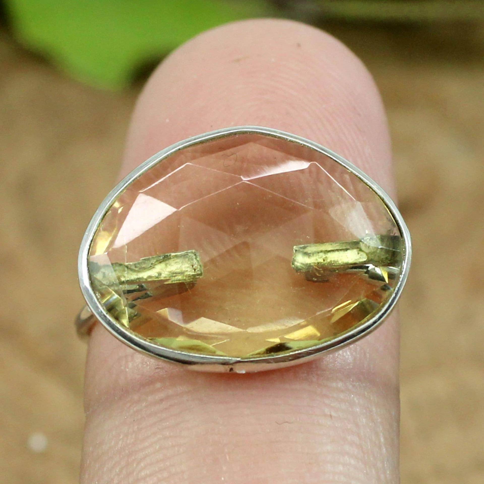 Handgemachter Citrin Sterling Silber Ring Edelstein Ring von SilverDesignerRings