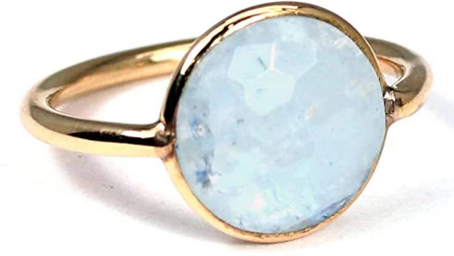 Handgemachter Regenbogen Mondstein Ring Vergoldetes 925 Sterlingsilber, Boho Vintage Schmuck von SilverDesignerRings