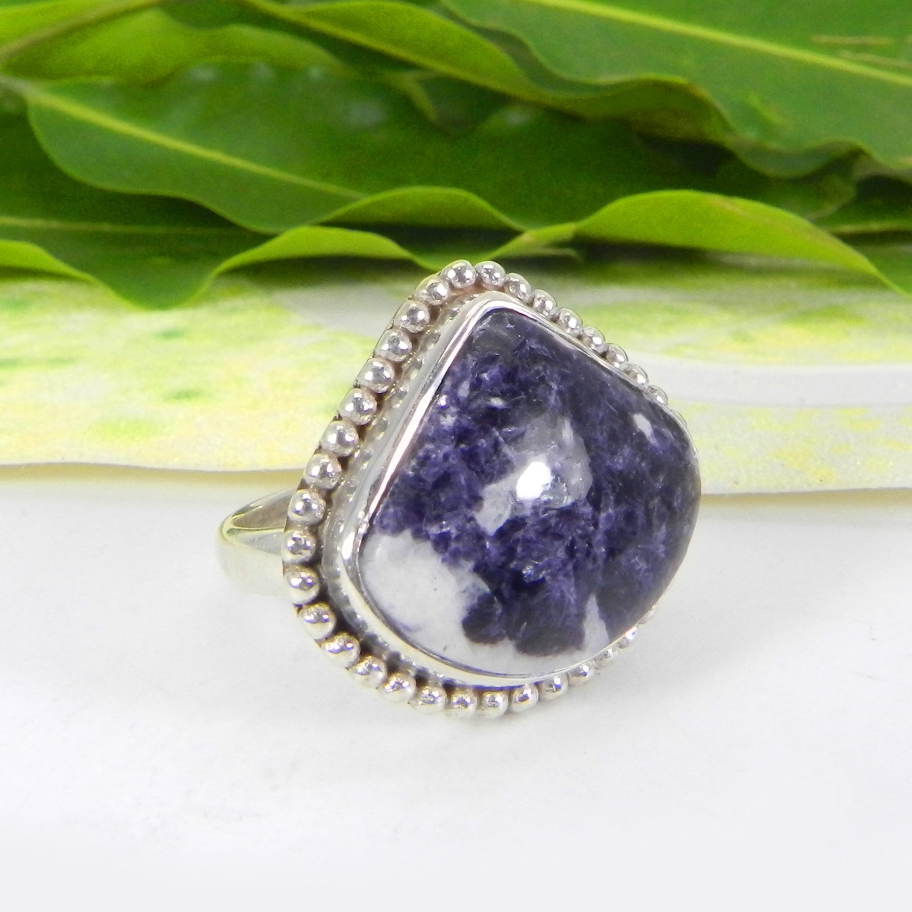 Lepidolith Jaspis Sterlingsilber Ring Handgemachter Boho Schmuck von SilverDesignerRings