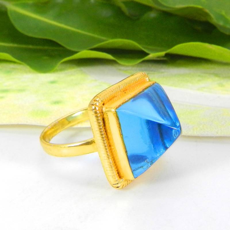 London Blautopas Ring Lünette Set Sterling Silber, Dezember Geburtsstein von SilverDesignerRings