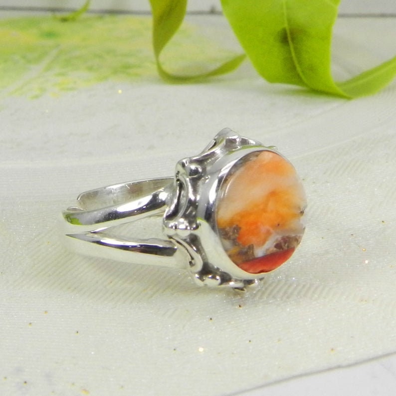 Mohave Türkis Ring Auster Kupfer Edelstein, Sterling Silber Boho Ring von SilverDesignerRings