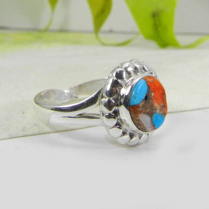 Mohave Türkis Ring Sterling Silber Boho Statement Ring von SilverDesignerRings