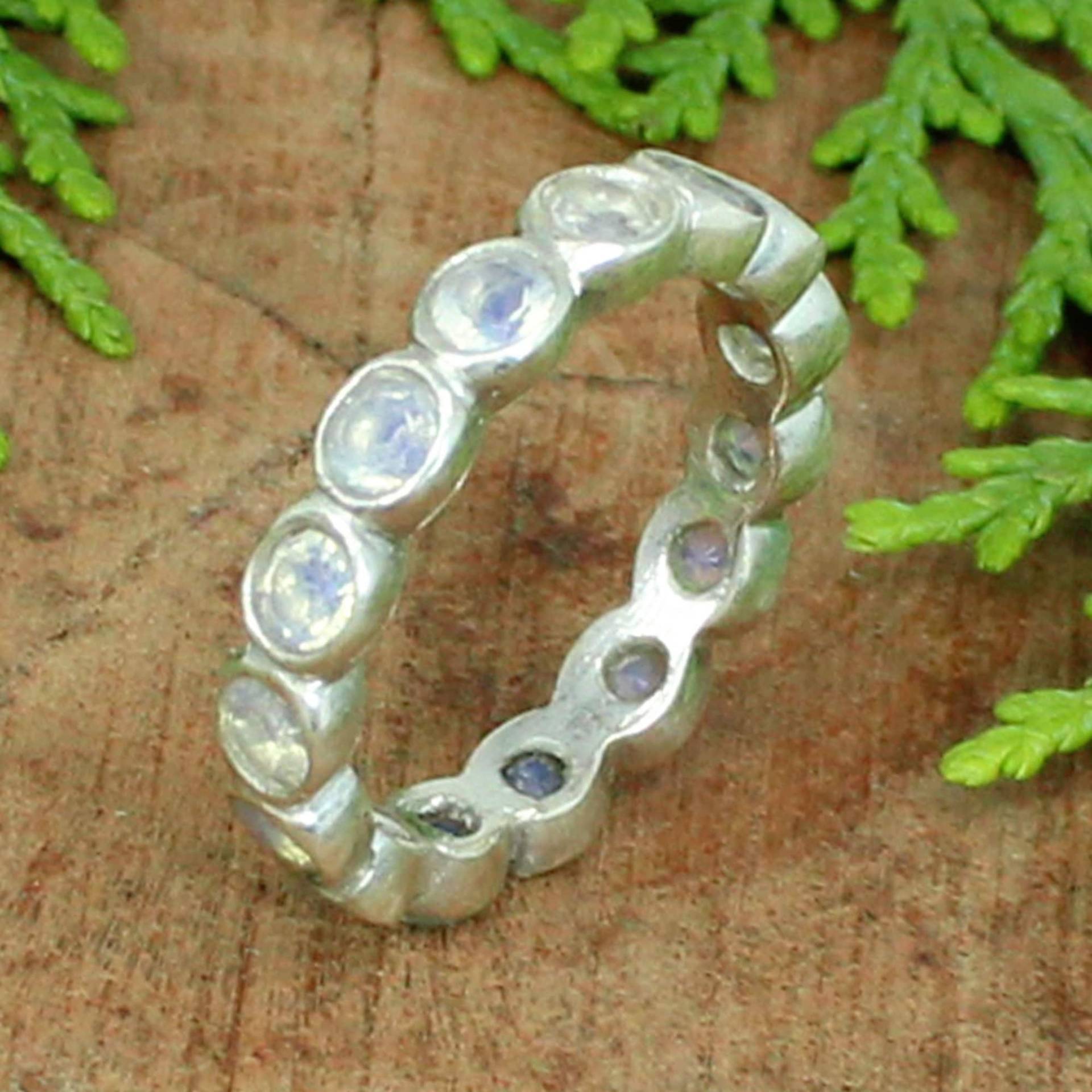 Opalith 925 Sterling Silber Eternity Bandring von SilverDesignerRings