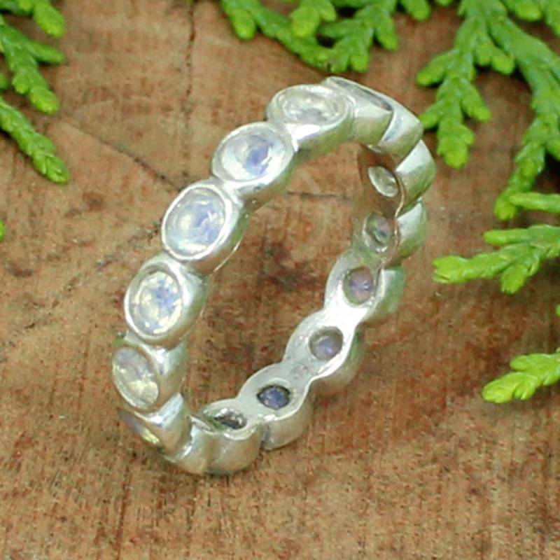 Opalith 925 Sterling Silber Eternity Bandring von SilverDesignerRings