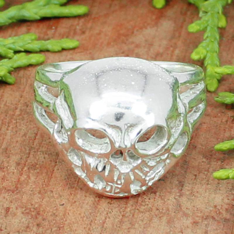 Silberring, Massiver Großer Männer Frauen Ring, Böhmen, Warnschild, Gefahr Ringe, Spaltband, Statement Boho Ringe von SilverDesignerRings