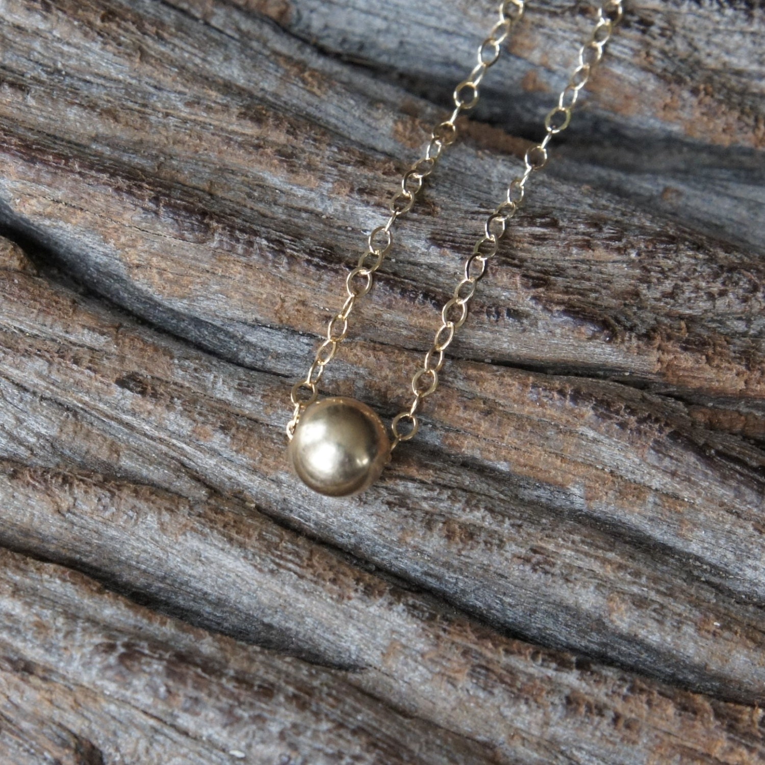 Gold Gefüllte Perlenkette, Einzelperlenkette, Goldperlenkette, 6mm, Geburtstagsgeschenk, Muttergeschenk, Kinderschmuck, Kinderhalskette von SilverDriftwood