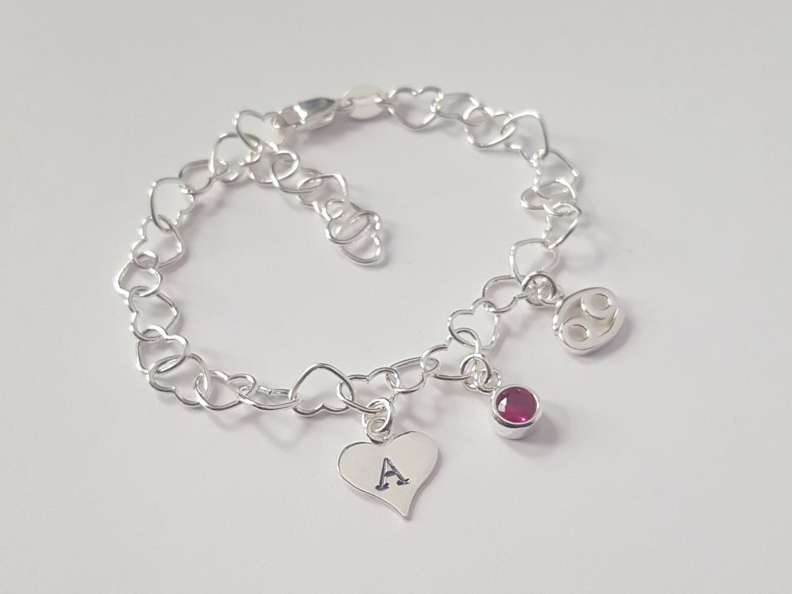 Sternzeichen Armband, Geburtsstein Sterling Silber von SilverDriftwood