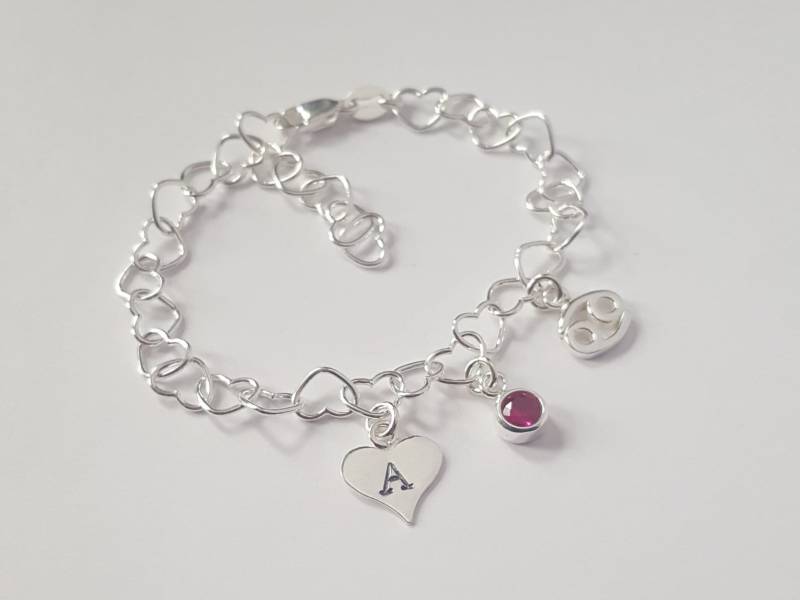 Sternzeichen Armband, Geburtsstein Sterling Silber von SilverDriftwood