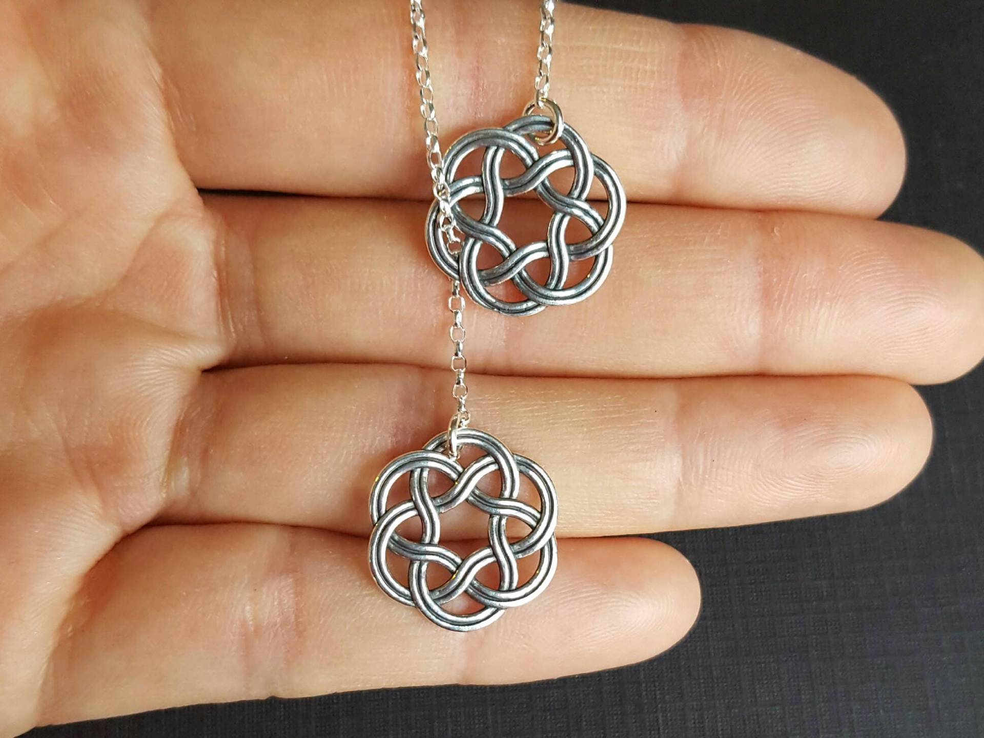 sterling Silber Lariat Halskette, Knoten, Geburtstagsgeschenk von SilverDriftwood