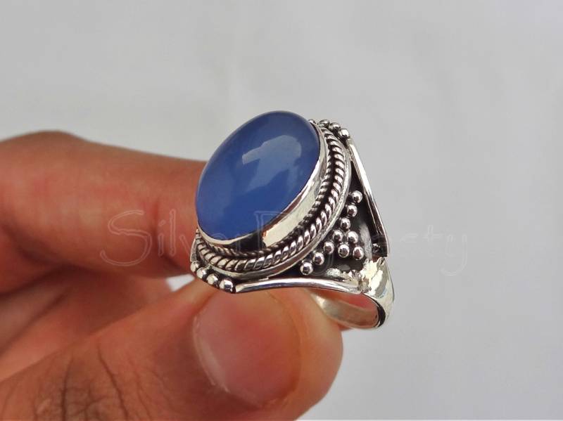 Handgemachte Chalcedon Sterling Silber Ring Edelstein Schmuck Für Frauen von SilverDynasty