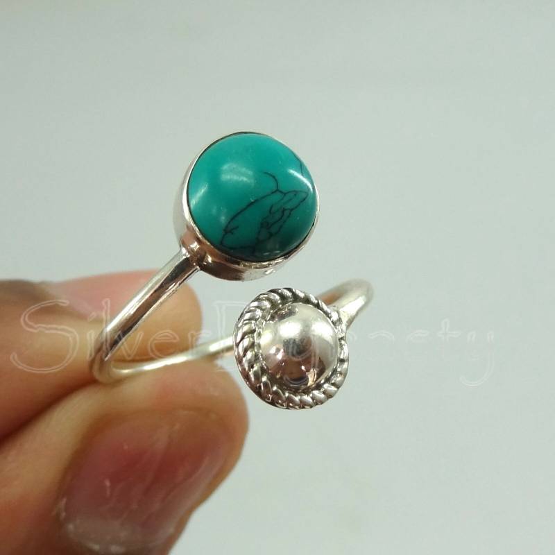 Handgemachte Türkis Sterling Silber Ring von SilverDynasty