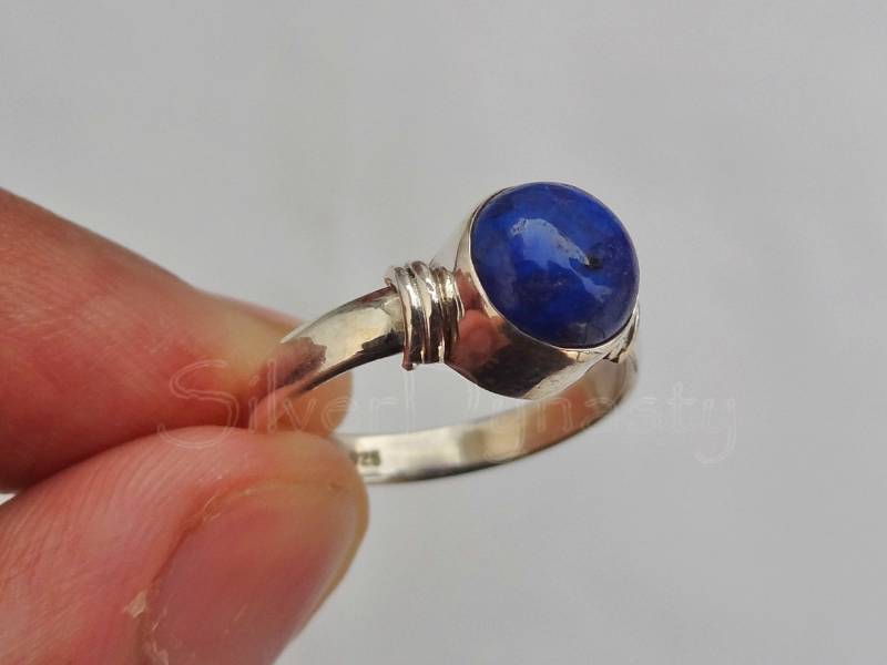 Lapis Lazuli Ring 925 Sterling Silber Edelstein von SilverDynasty