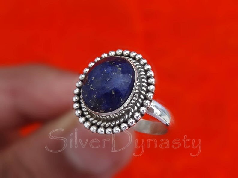 Lapis Lazuli Ring Handgefertigter 925Er Sterling Silber Damenring von SilverDynasty