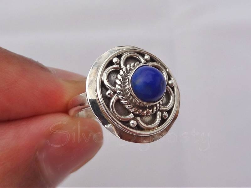 Lapislazuli Ring Handgefertigter Statementring Aus 925 Sterlingsilber von SilverDynasty