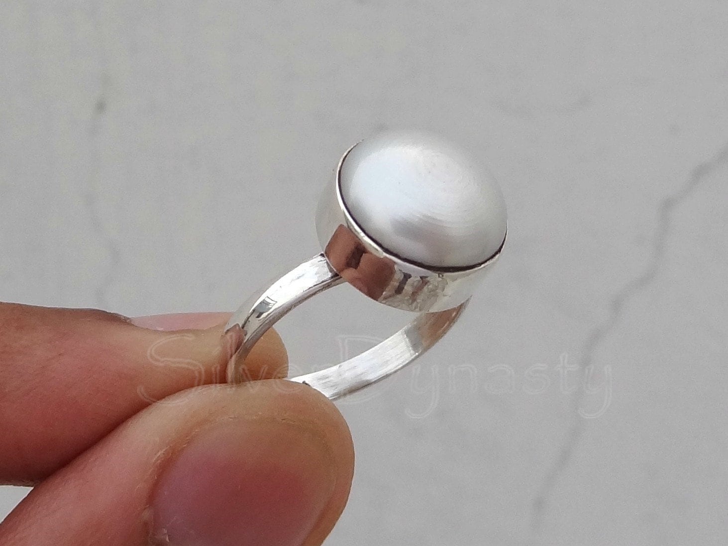 Perlenring, Herrenring, 92.5% Sterling Silber Ring, Perle Edelstein Süßwasser Ring Perlenring, Herrenring, 92.5% Sterling Silber Ring, Perle Edelstein Süßwasser Ring von SilverDynasty