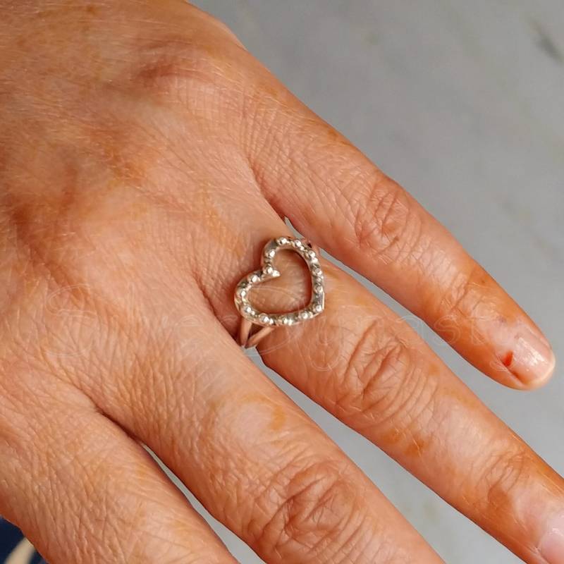 Sterling Silber Herz Ring Handgefertigter 925 Statement Ring von SilverDynasty