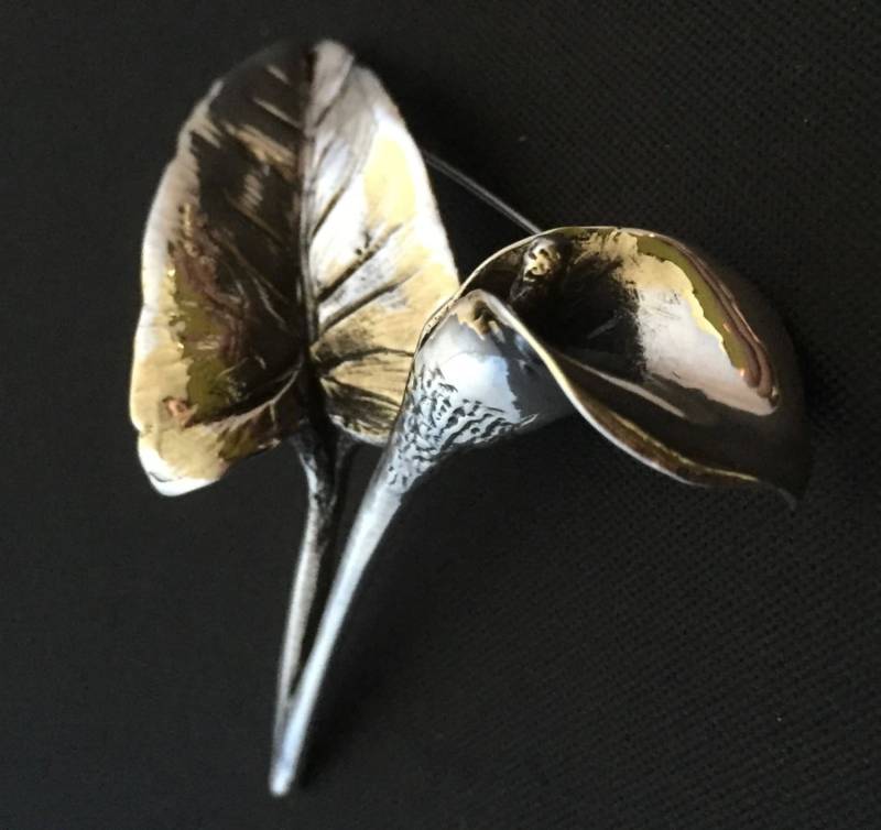 Lilien Brosche - Große Arum-Lilie Aus Massivem Sterling Silber Lilien Brosche - Große Arum-Lilie Aus Massivem Sterling Silber von SilverEarthDesign
