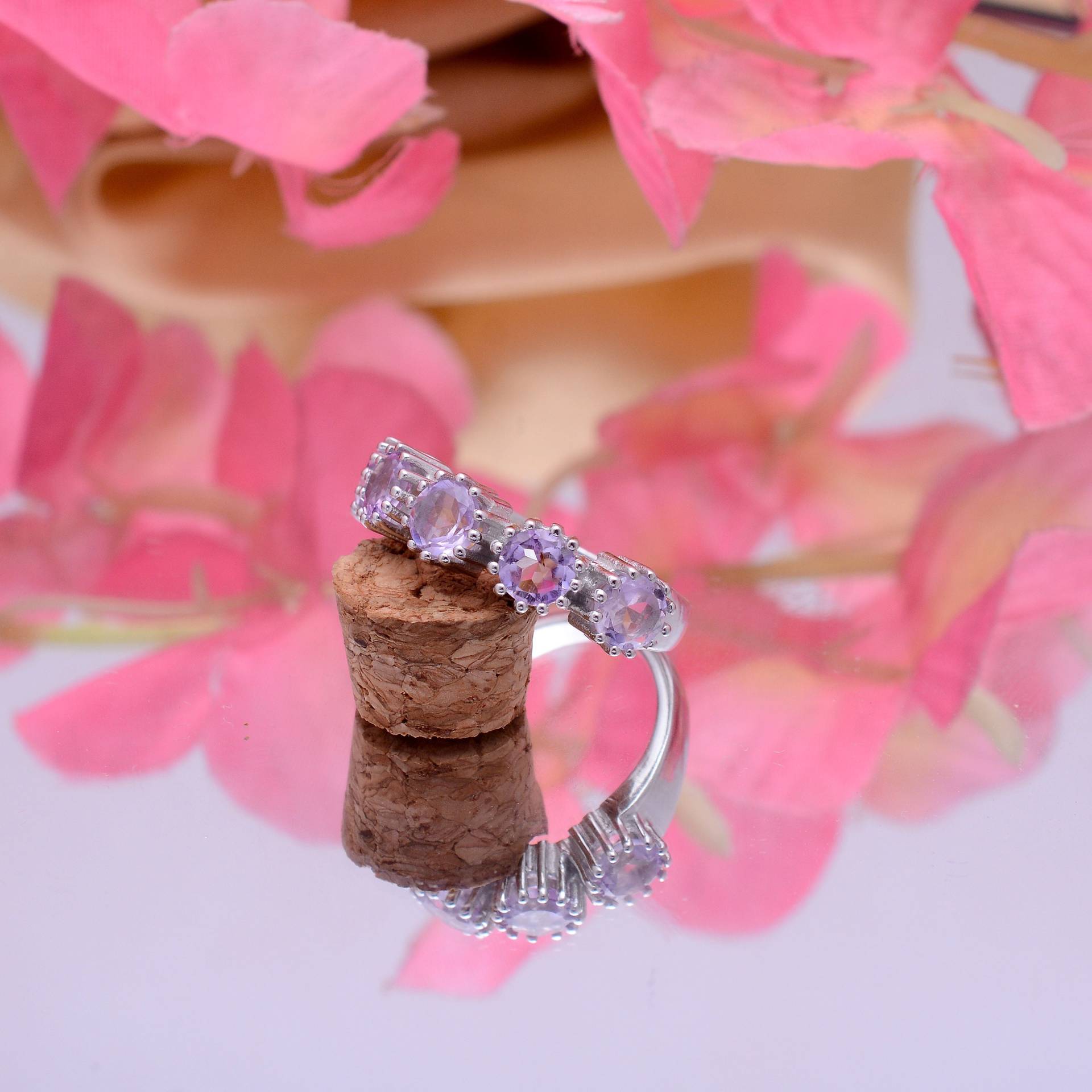 925 Sterling Silber Amethyst Ring ~ Natürlicher Edelstein Fancy Statement Boho Zierliche Handgemachte Geschenk Für Frauen von SilverGlareJewelry