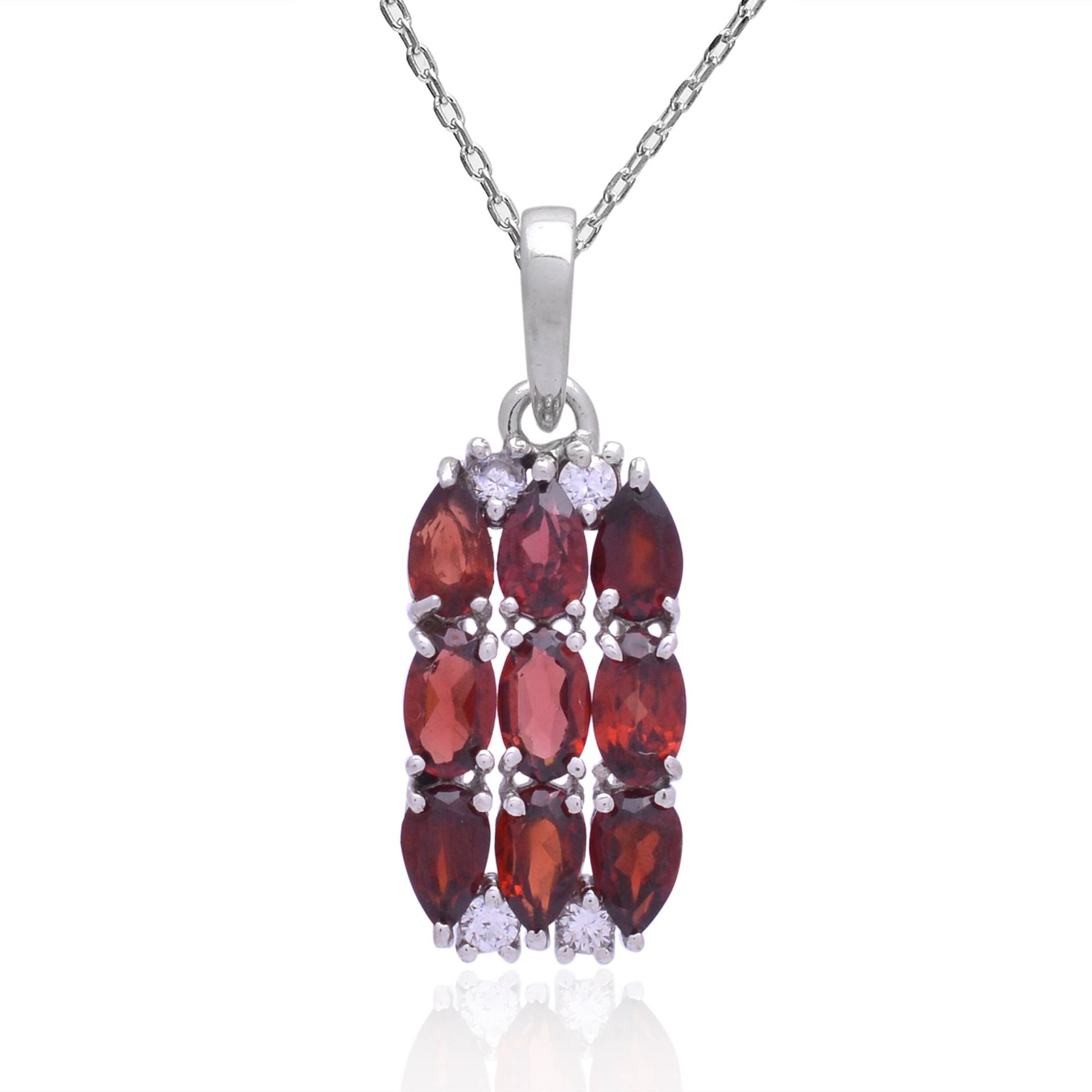 925 Sterling Silber Natürlicher Roter Granat Edelstein ~ Januar Geburtsstein Mosambik Halskette Handgemacht Schmuck Ideen ~Rl101 von SilverGlareJewelry