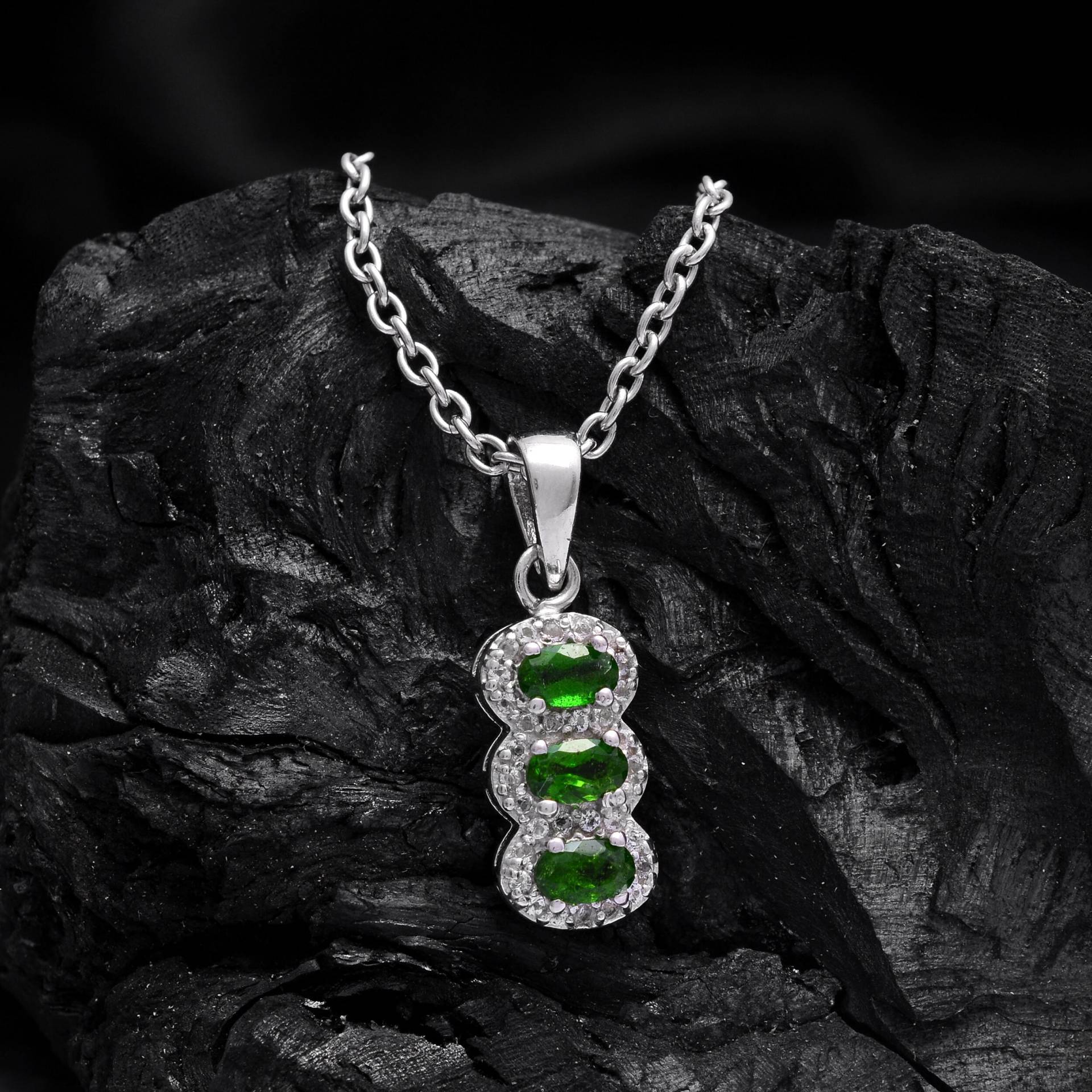 Aaa+ Natural Chrome Diopside Sterling Silber Fancy Anhänger ~ Exclusive 925 Handgemacht Halskette Geschenk Für Sie von SilverGlareJewelry