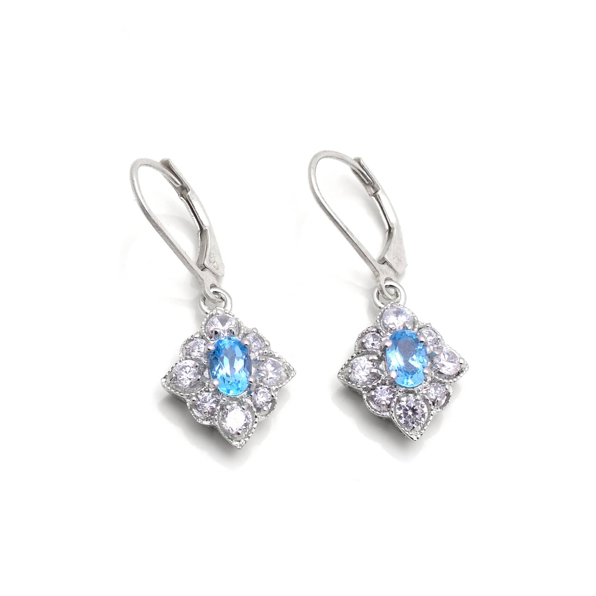 Blautopas 925 Sterling Silber Ausgefallene Ohrringe ~ Topas Edelstein Feine Handgemachte Paar Lever Back Hooks Rl018 Blautopas 925 Sterling Silber Ausgefallene Ohrringe ~ Topas Edelstein Feine Handgemachte Paar Lever Back Hooks Rl018 von SilverGlareJewelry