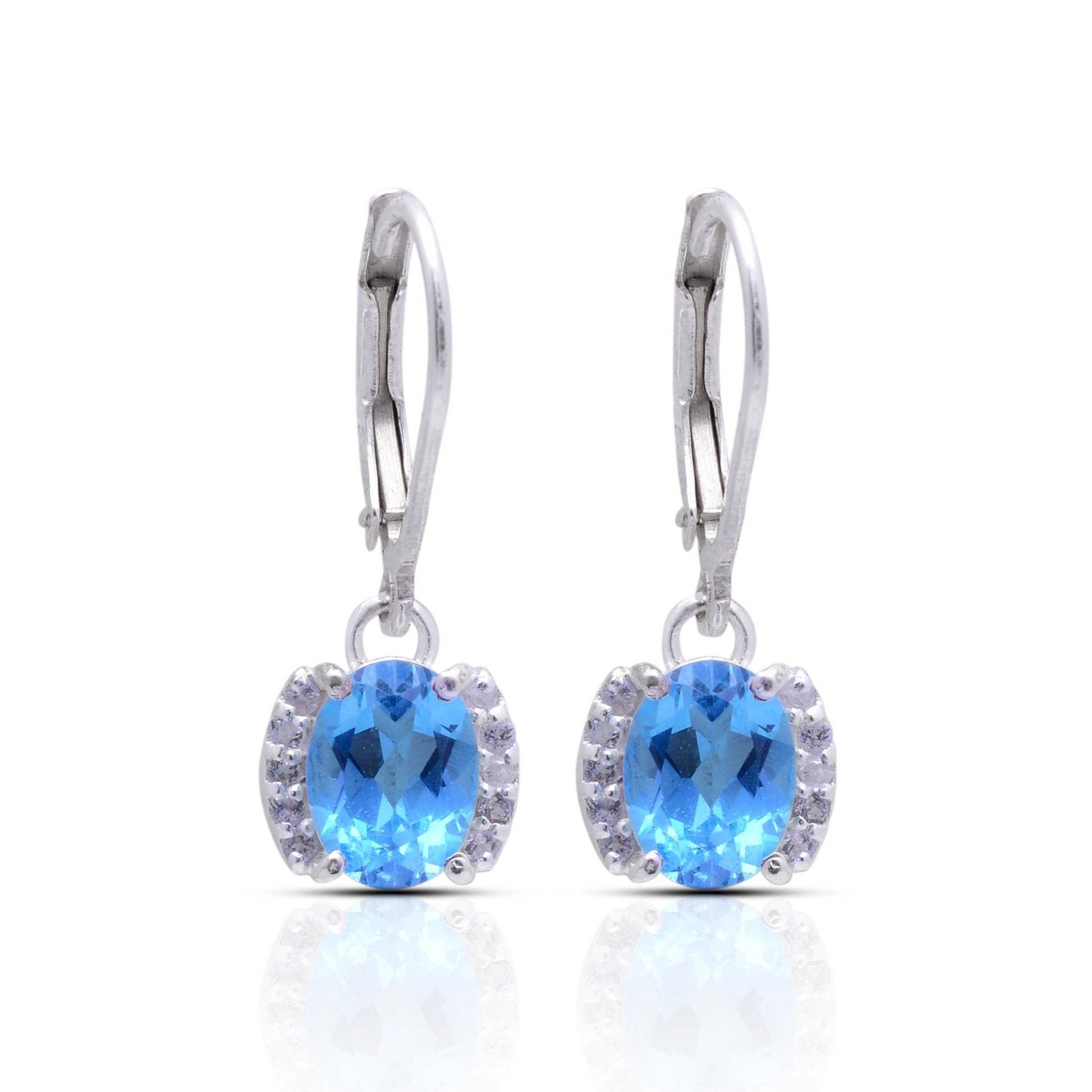 Himmelblauer Topas 925 Sterling Silber Ovale Ohrringe ~ Edelstein Ohrhänger Paar Hebelhaken Rk125 Himmelblauer Topas 925 Sterling Silber Ovale Ohrringe ~ Edelstein Ohrhänger Paar Hebelhaken Rk125 von SilverGlareJewelry