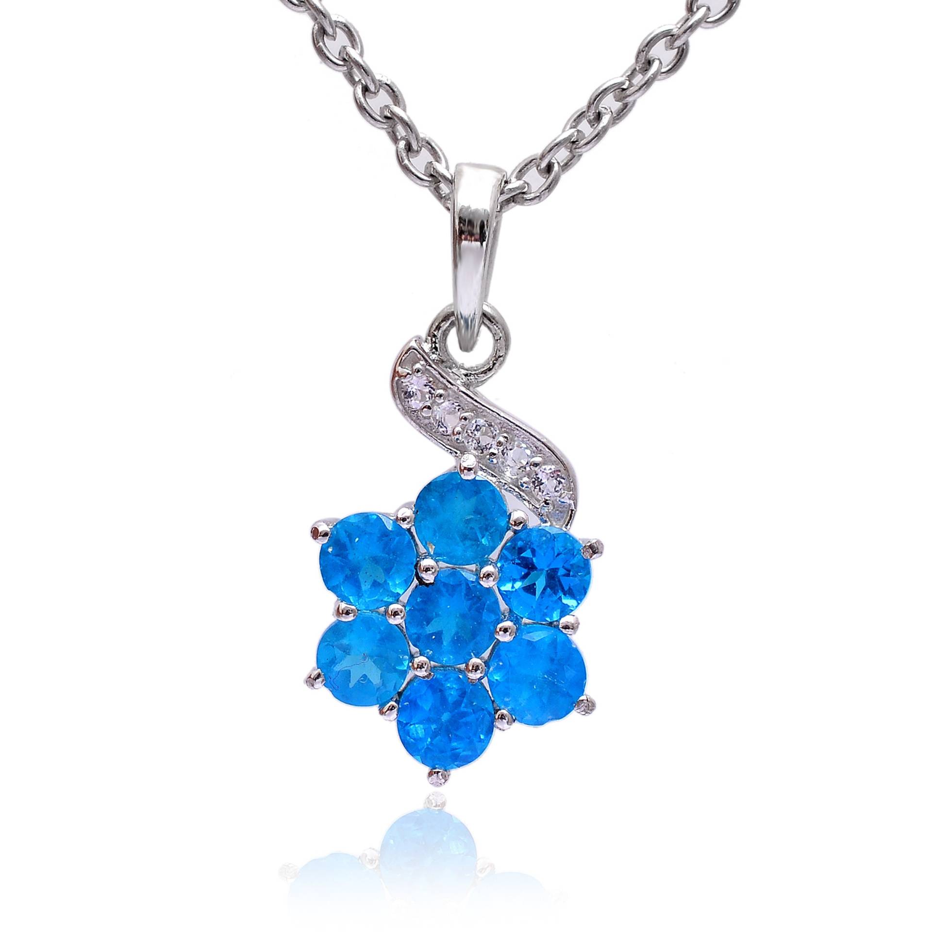 Natürlicher Aaa+ Neon Apatit 925 Silber Feinblumen Anhänger ~ Exklusiver Sterling Handgefertigter Schmuck Geschenke Für Sie Sfp10 von SilverGlareJewelry