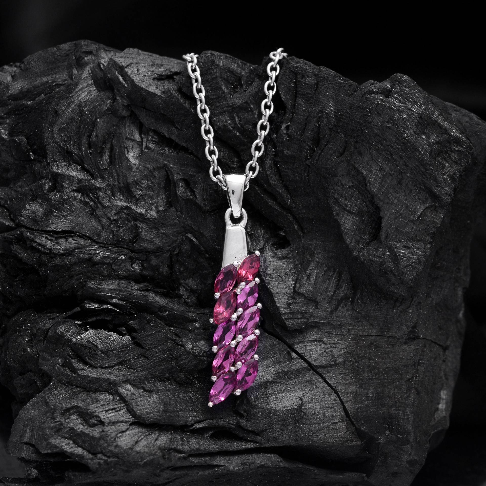 Natürlicher Aaa+ Rhodolit Granat Sterling Silber Anhänger ~ Wunderschöner 925 Marquise Halskette Handarbeit Geschenk Für Sie Rkd4059 von SilverGlareJewelry