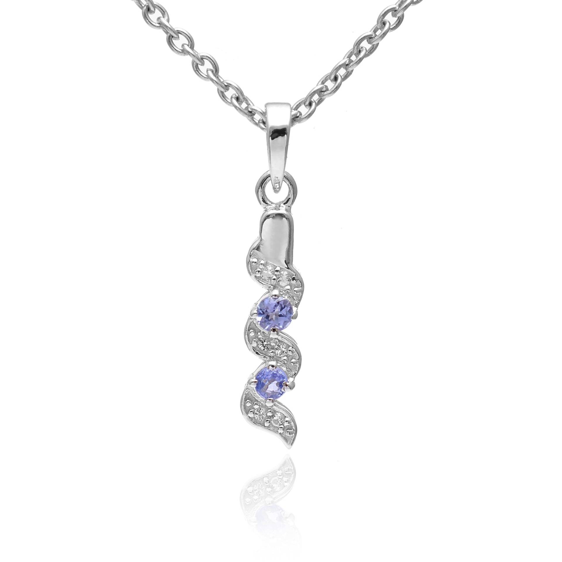 Natürlicher Aaa+ Tansanit Sterling Silber Anhänger ~ Edelstein 925 Schlangen Halskette Feiner Handgemachter Schmuck Geschenke Für Sie von SilverGlareJewelry