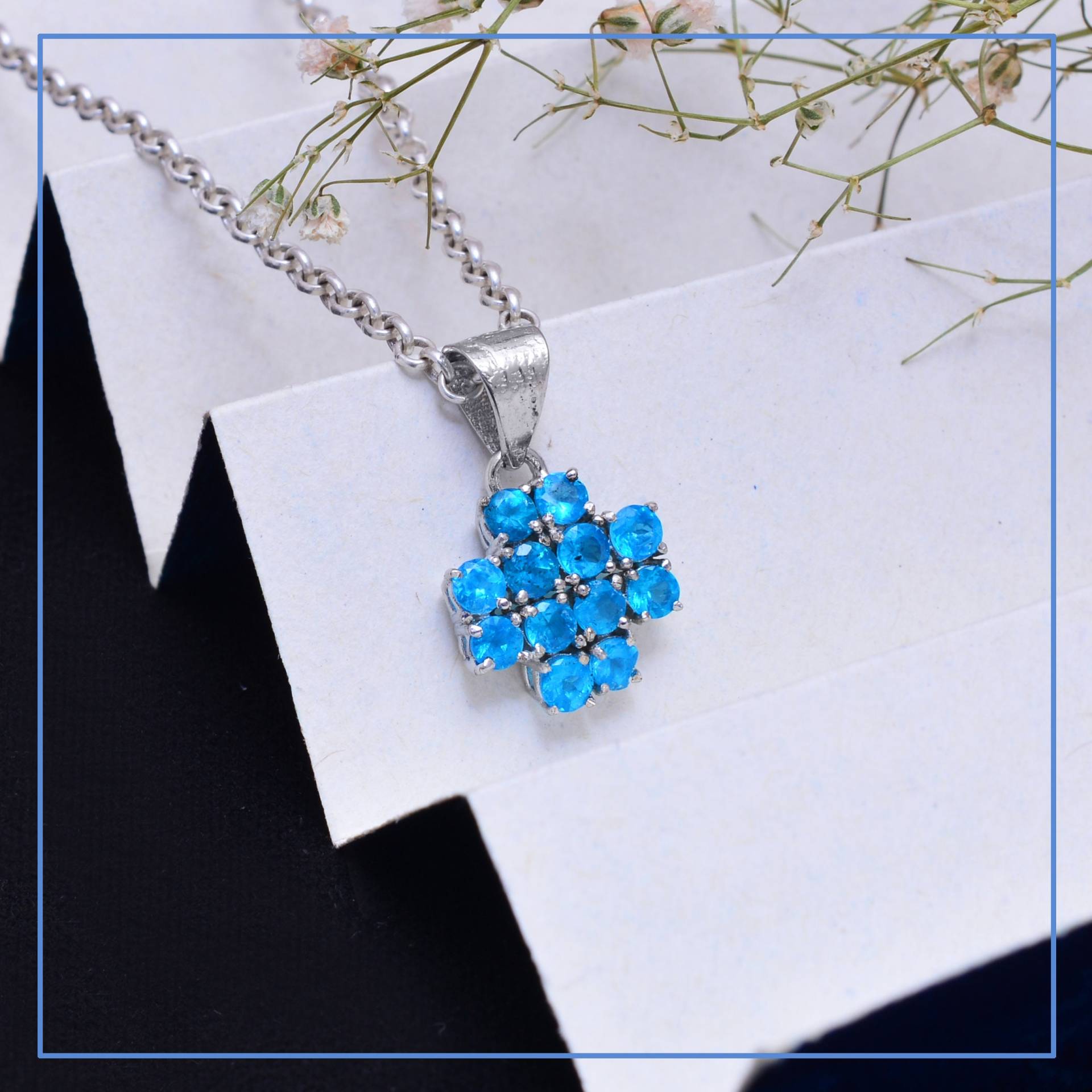 Natürlicher Aaa + Neon Blauer Apatit Sterling Silber Anhänger ~ 925 Halskette Feine Handgemachte Schmuck Geschenk Für Sie Srp19 von SilverGlareJewelry