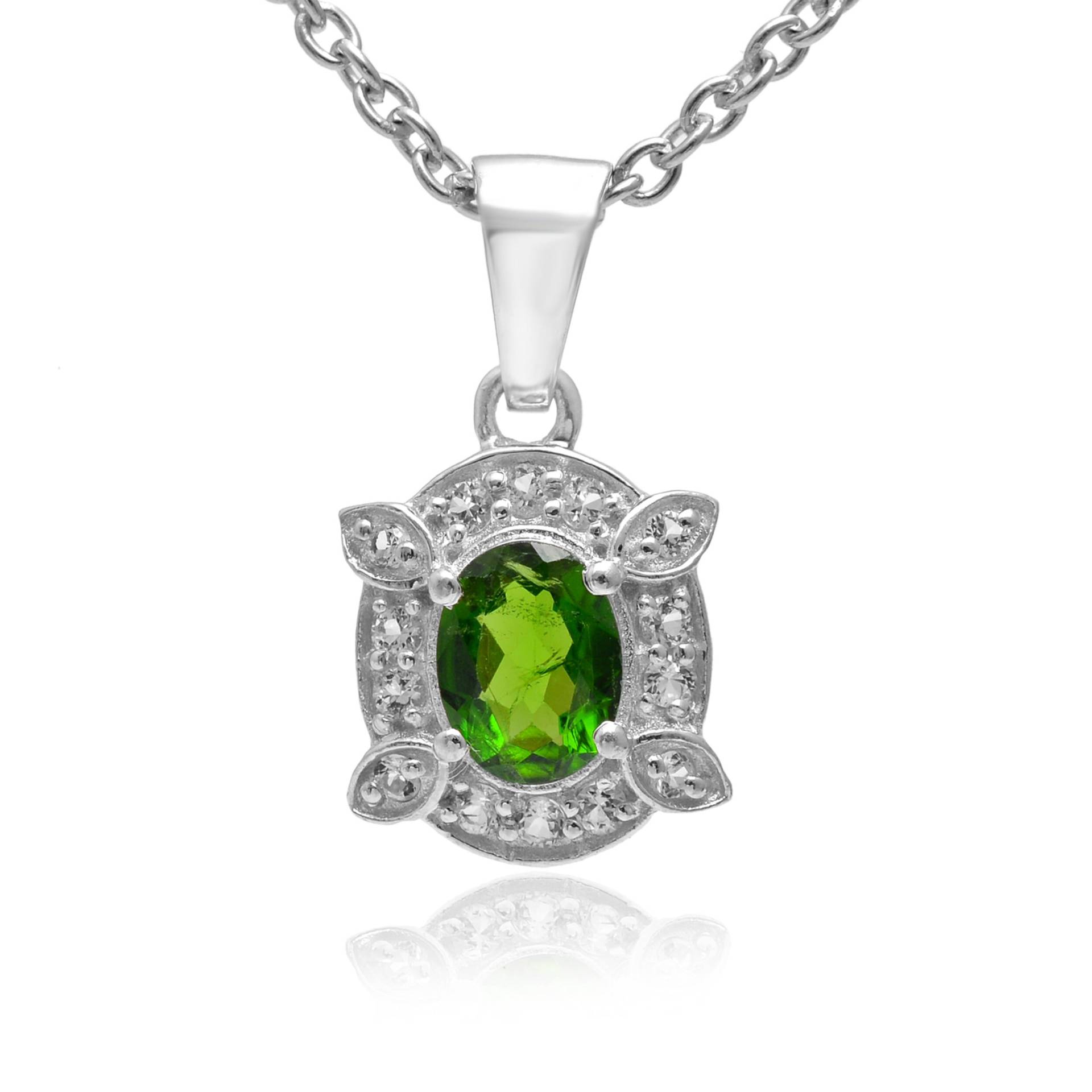 Natürlicher Chrom Diopside Sterling Silber Edelstein Schildkröte Anhänger ~ 925 Handgemacht Oval Geschenke Für Sie Rb0083 von SilverGlareJewelry