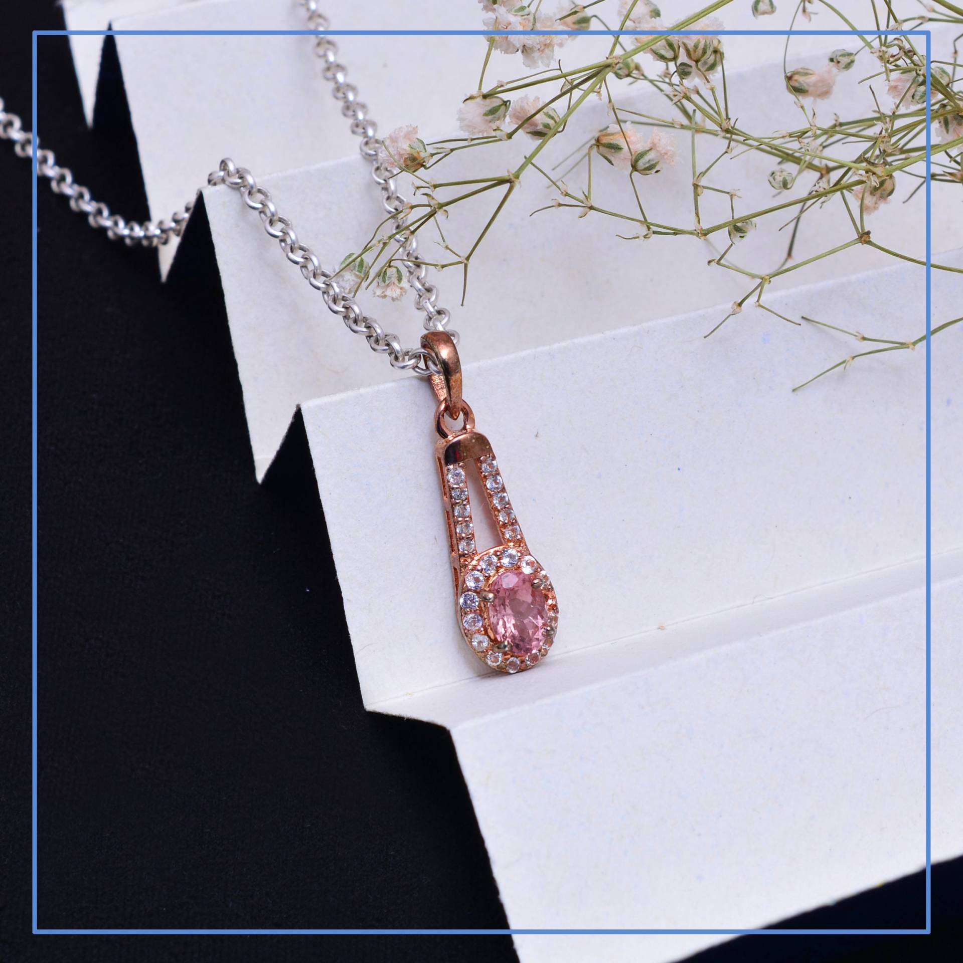 Natürlicher Morganit Roségold 925 Sterling Silber Ausgefallener Anhänger ~ Handgemachter Feiner Halskette Schmuck Geschenk Tsp01 Natürlicher Morganit Roségold 925 Sterling Silber Ausgefallener Anhänger ~ Handgemachter Feiner Halskette Schmuck Geschenk Tsp01 von SilverGlareJewelry