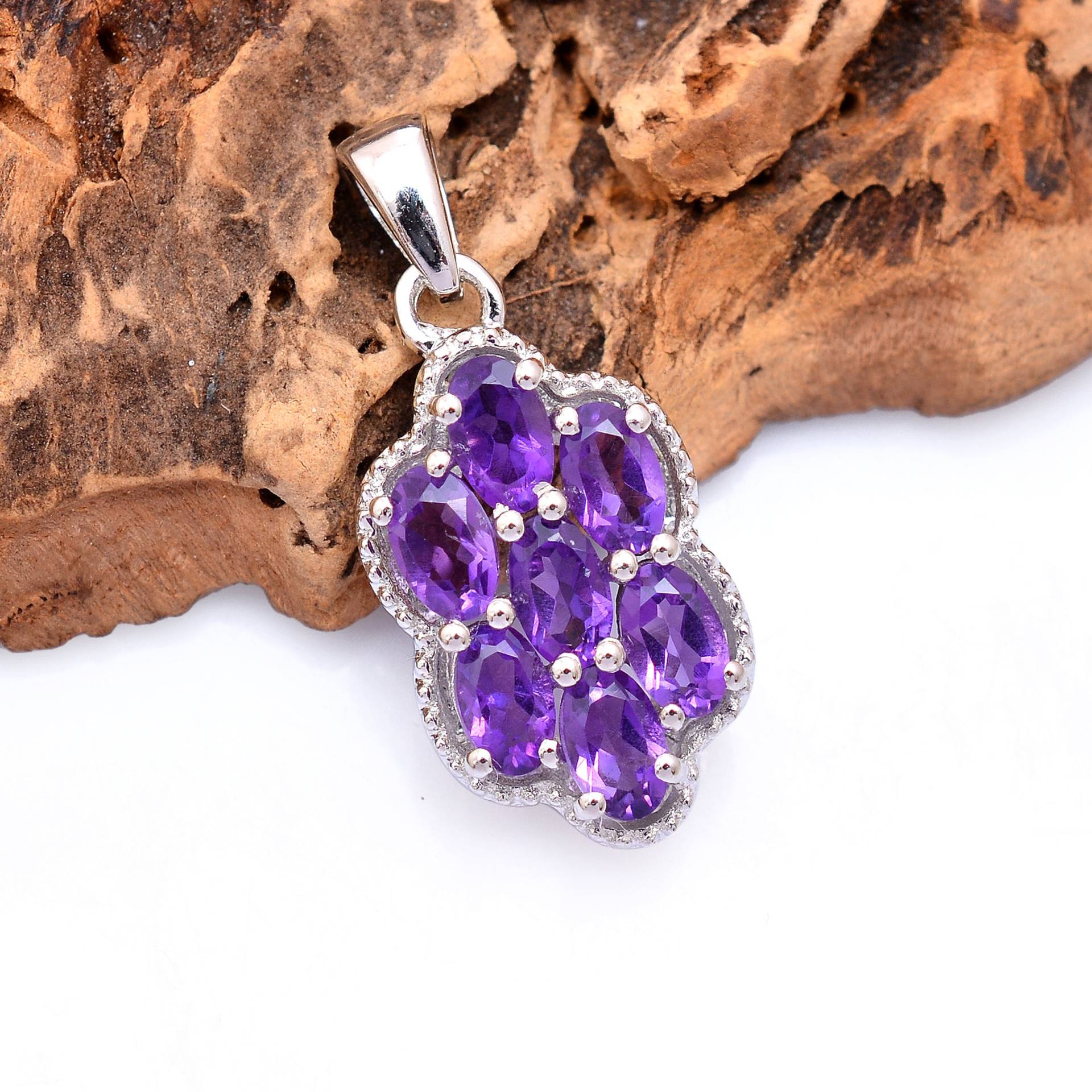 sterling Silber Natur Aaa+ Amethyst Ausgefallener Anhänger ~ Edelstein 925 Handgemachter Halskette Schmuck Geschenke Srp14 von SilverGlareJewelry