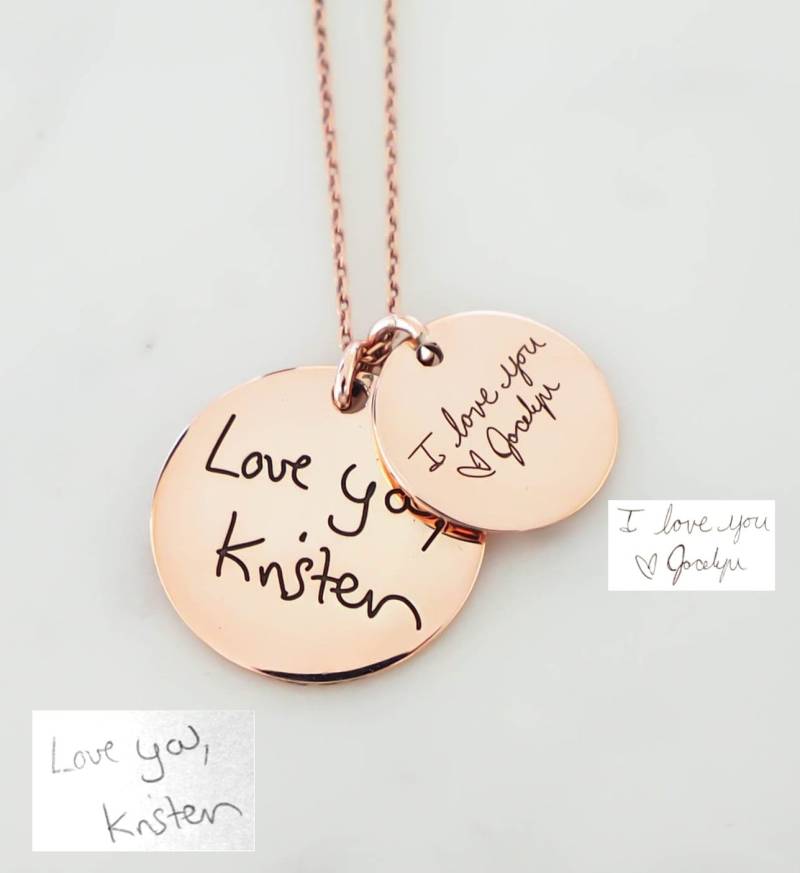 Handschrift Schmuck Personalisierte Halskette Echte Benutzerdefinierte Charm Personalisiertes Geschenk Mutter Nm20 von SilverHandwriting
